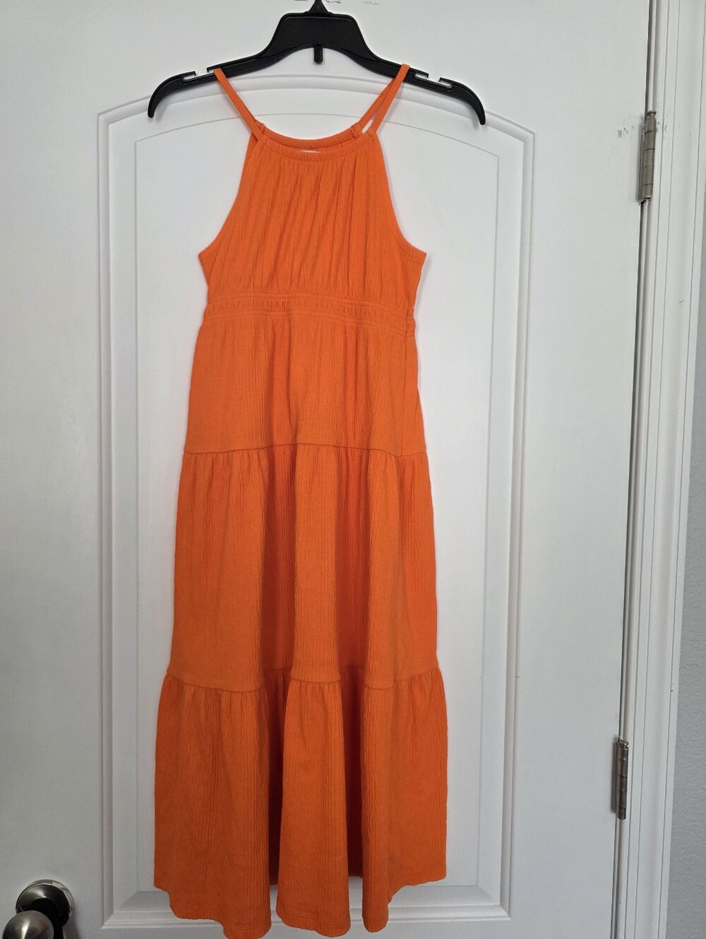Old Navy Orange Textured Maxi Dress (Size 8 Girls)